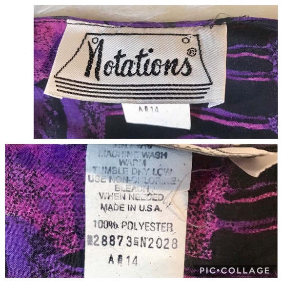 Vintage 80's Notations Artsy Retro Blouse Top LG - Picture 8 of 8